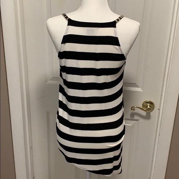 WH|BM Asymmetrical Striped Tunic Top - Picture 3 of 7